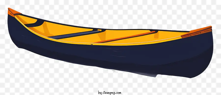 canoe canoe blu giallo vele acqua nera - Canoa blu con vele gialle su acqua nera