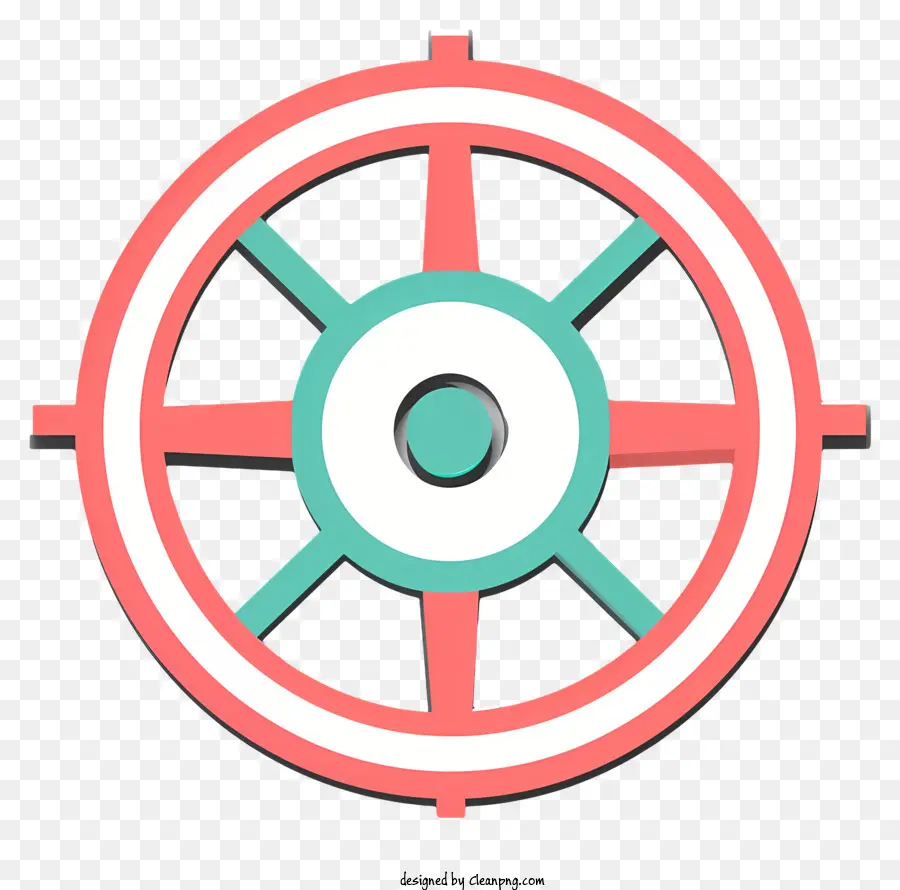 crosshair symbol steering wheel circular object spokes red