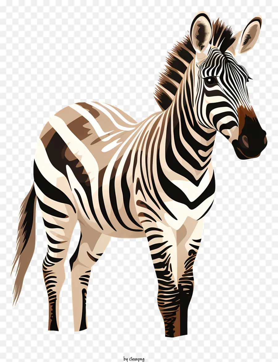 Zebra Zebra Wild Animal Legne posteriori in bianco e nero - Zebra in piedi nell'habitat naturale, alta risoluzione