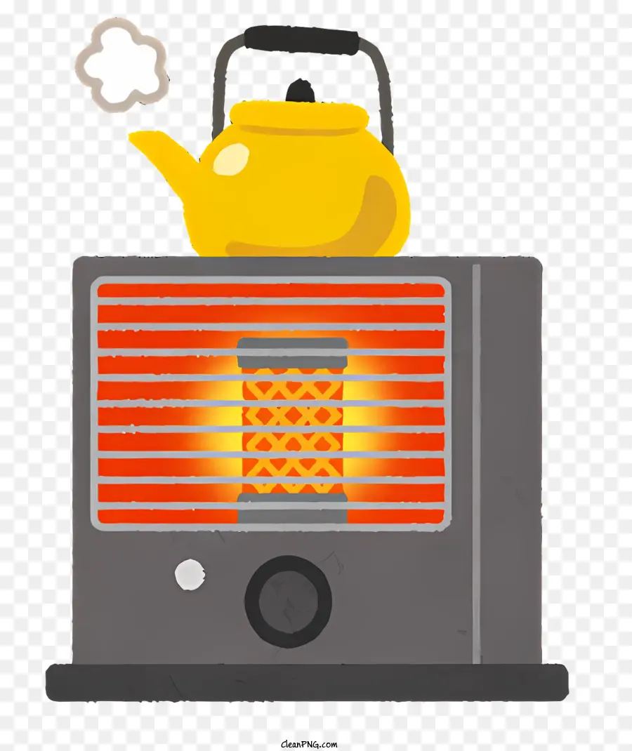 Biểu tượng Teapot Stove Tay cầm Spout - Ấm trà trên bếp với đầu đốt, không có chế độ xem bên trong