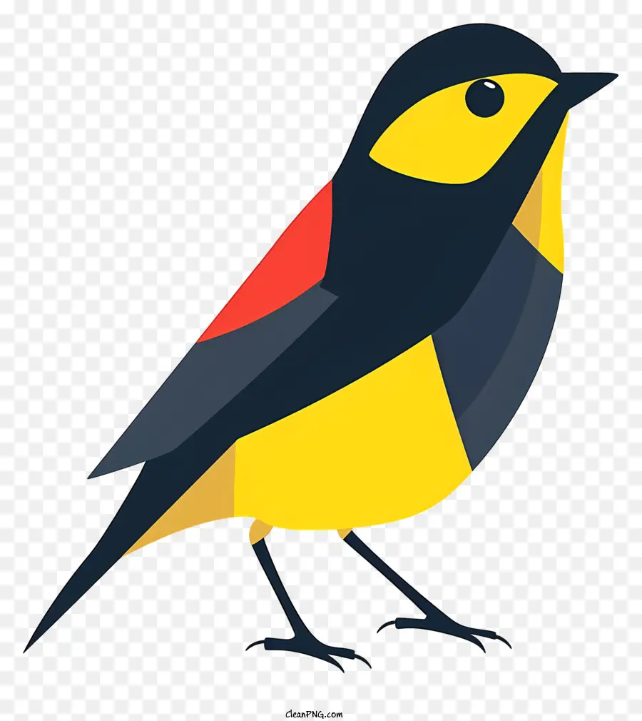 cartoon uccello - Piccolo uccello giallo con segni neri dappertutto