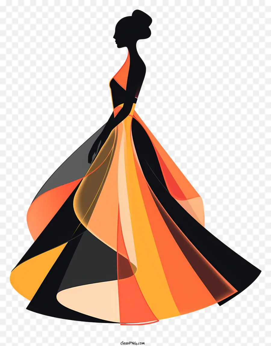 geometrische Formen - Silhouette einer Frau im geometrischen Kleid
