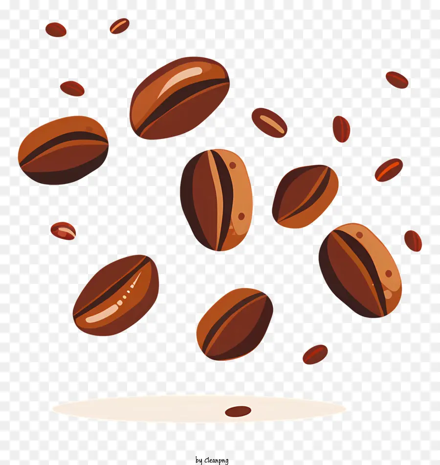 Hậu cà phê bay đậu cà phê rang cà phê Pile Brown Coffee Bean kết cấu giòn - Hạt cà phê rang rải rác trên nền tối