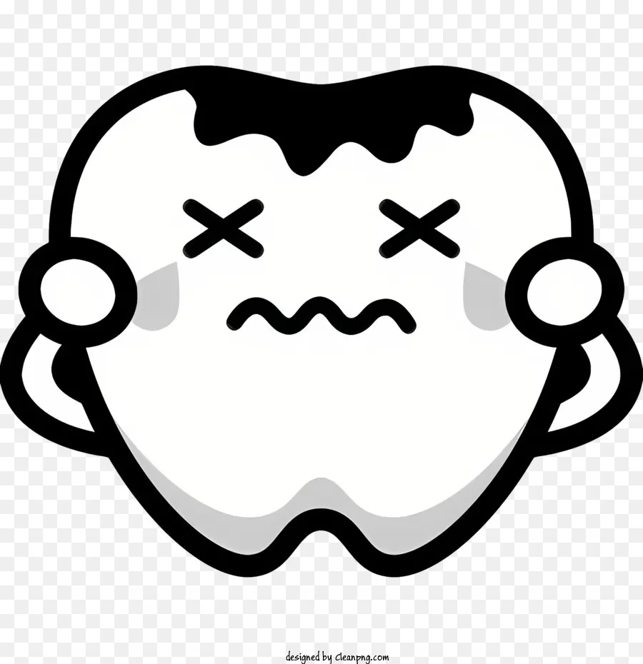 tooth sad tooth tooth with headband saliva on tooth tooth with closed eye