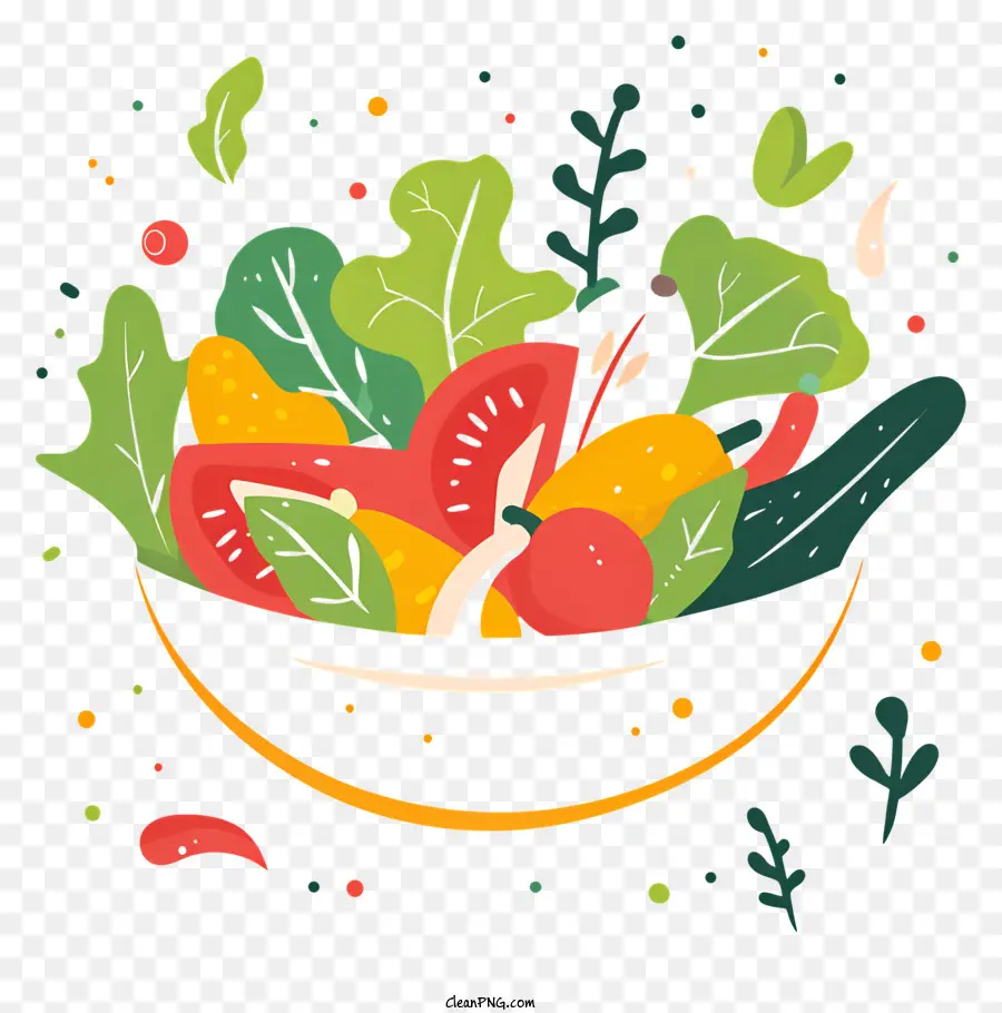 Salatgemüse frisches Obst und Gemüse Schüssel mit frischen Produkten Tomaten Gurken - Helle Schüssel im Vintage-Stil mit frischen Produkten