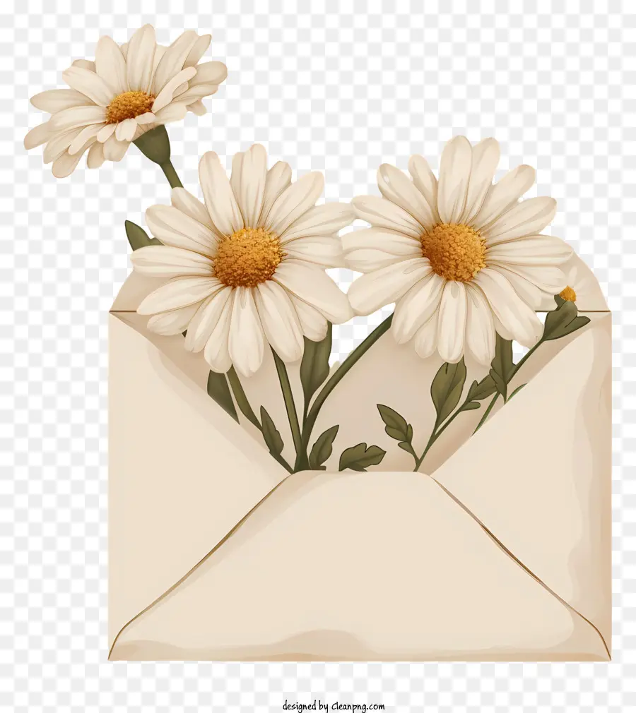 Umschlag - Umschlag mit zwei Gänseblümchen, die Hoffnung und Freude symbolisieren