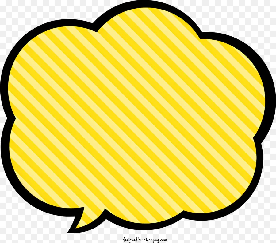 comic Sprechblase - Gelbe Sprachblase auf schwarzem Hintergrund mit weißem Umriss und gelbes Mitte, leer mit kleinem weißen Punkt, der die Position der Stimme des Sprechers darstellt, die in Comics und visuelle Kommunikation verwendet wird
