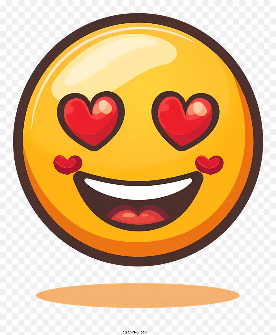 lächeln emoji - Gelbes Smiley -Gesicht mit Herzaugen und Lächeln