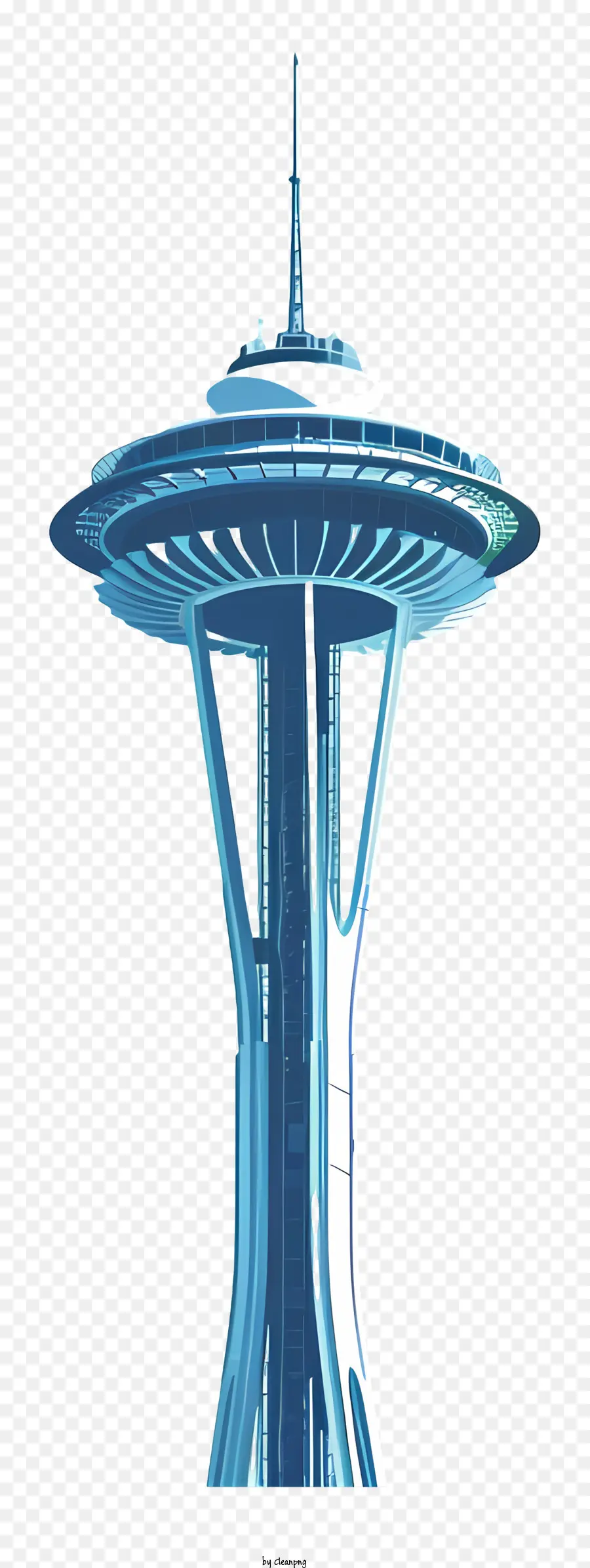 space needle space needle tower blue spiral design