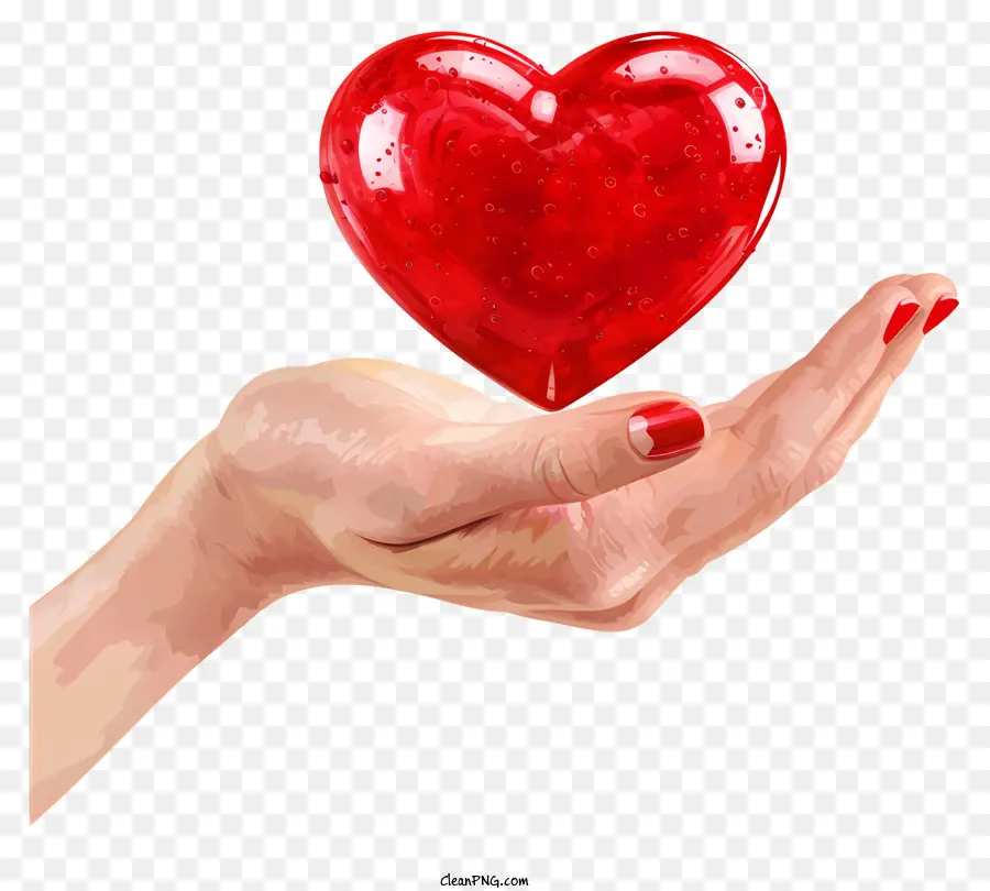 Cho lòng trái tim ngày tình yêu tình yêu tình yêu - Tay cầm chất lỏng hình trái tim màu đỏ; 
chuyển động cân bằng