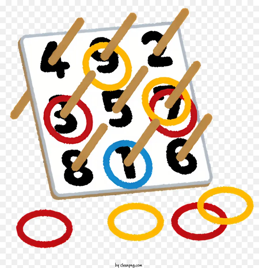 Sport Elements Game Board Tic Tac Toe Coloted Circles Checkboard Pattern - Tic Tac Toe Game Board con cerchi colorati