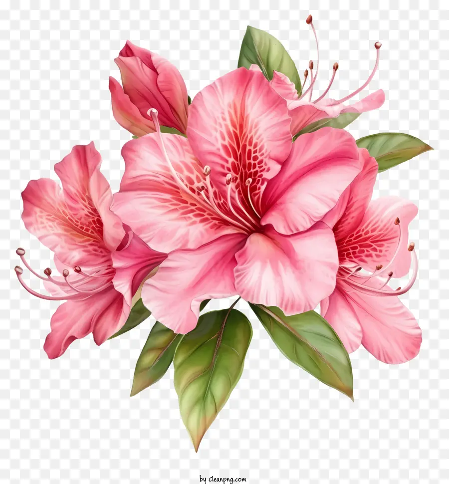 rosa Blume - Detailliertes Gemälde einer lebendigen rosa Blume