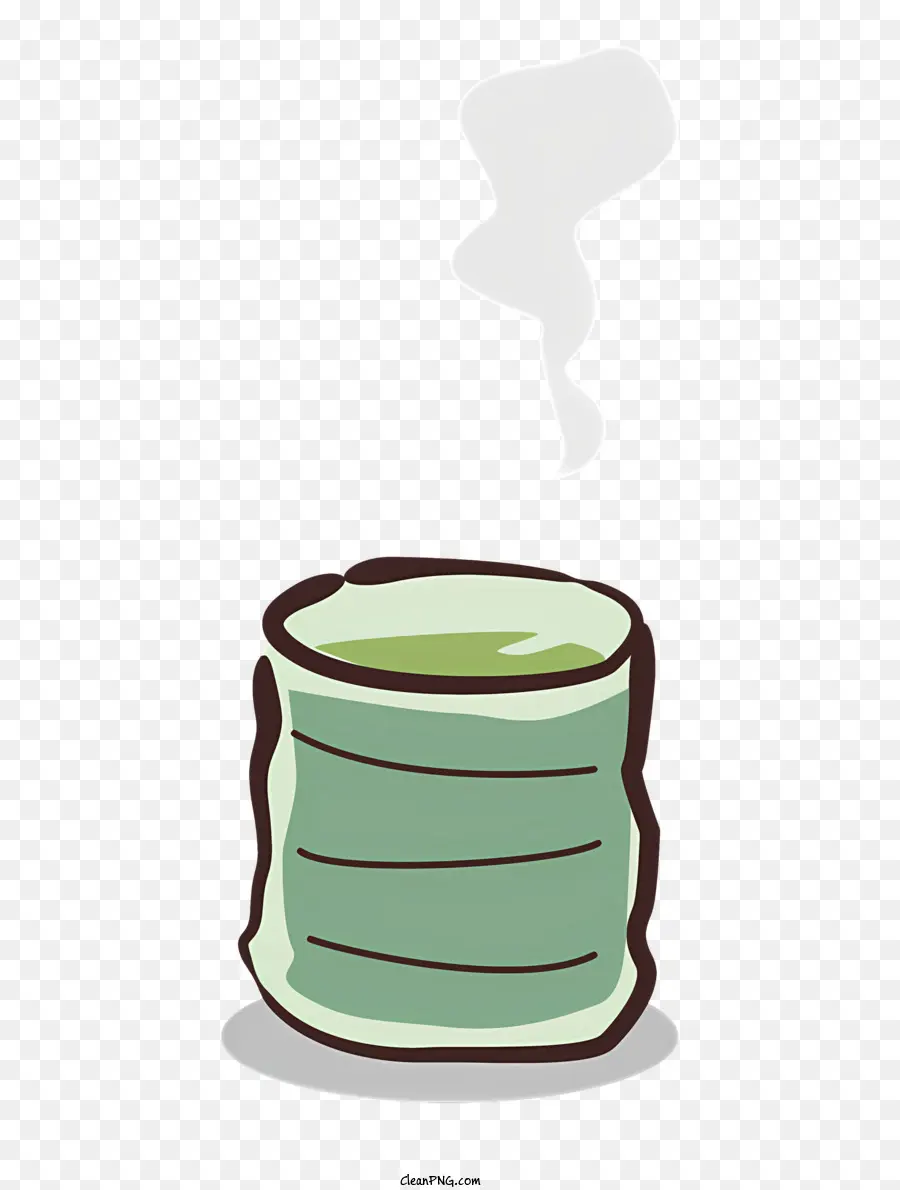 grüner Tee - Leerer grüner Tasse mit Dampf auf schwarzem Hintergrund