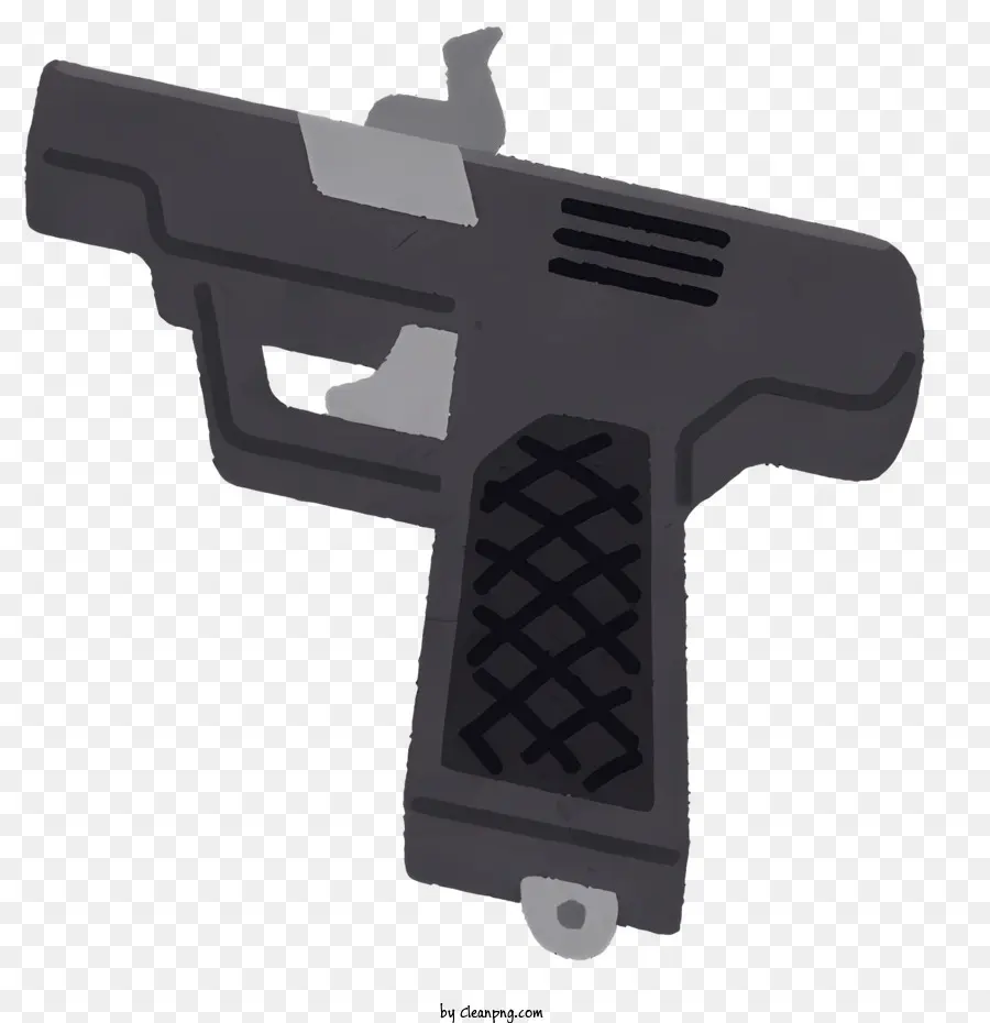 elementi sportivi pistola canna lunga grande presa scuro metallo - Pistola a canna lunga con grande presa, metallo scuro