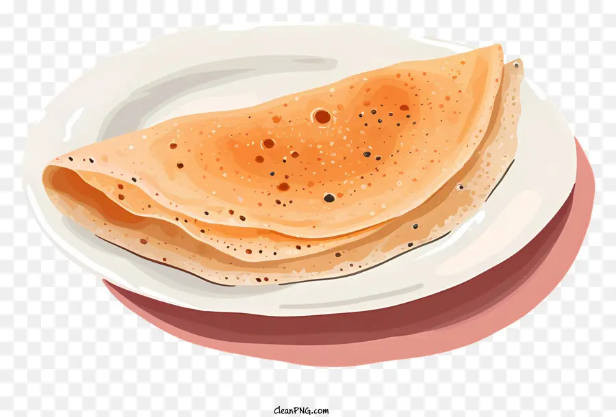 Dosa Pancakes farina di pancake rivestiti dorati di pancake - Pancake impilati su un piatto bianco con forchetta
