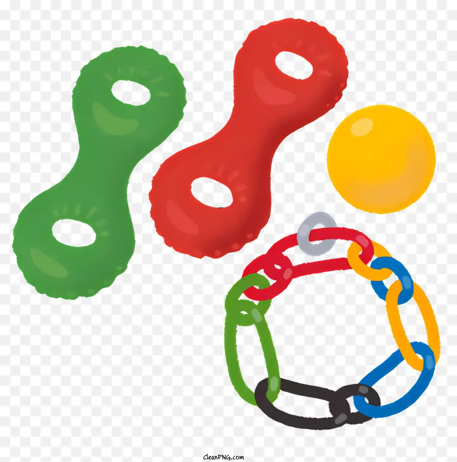 Sportelemente Spielzeug Keychain Red Toy Ball Gelb und grünes Spielzeug Keyring Toy - Rot, gelb, grünes Spielzeug in Form von Ball geformt