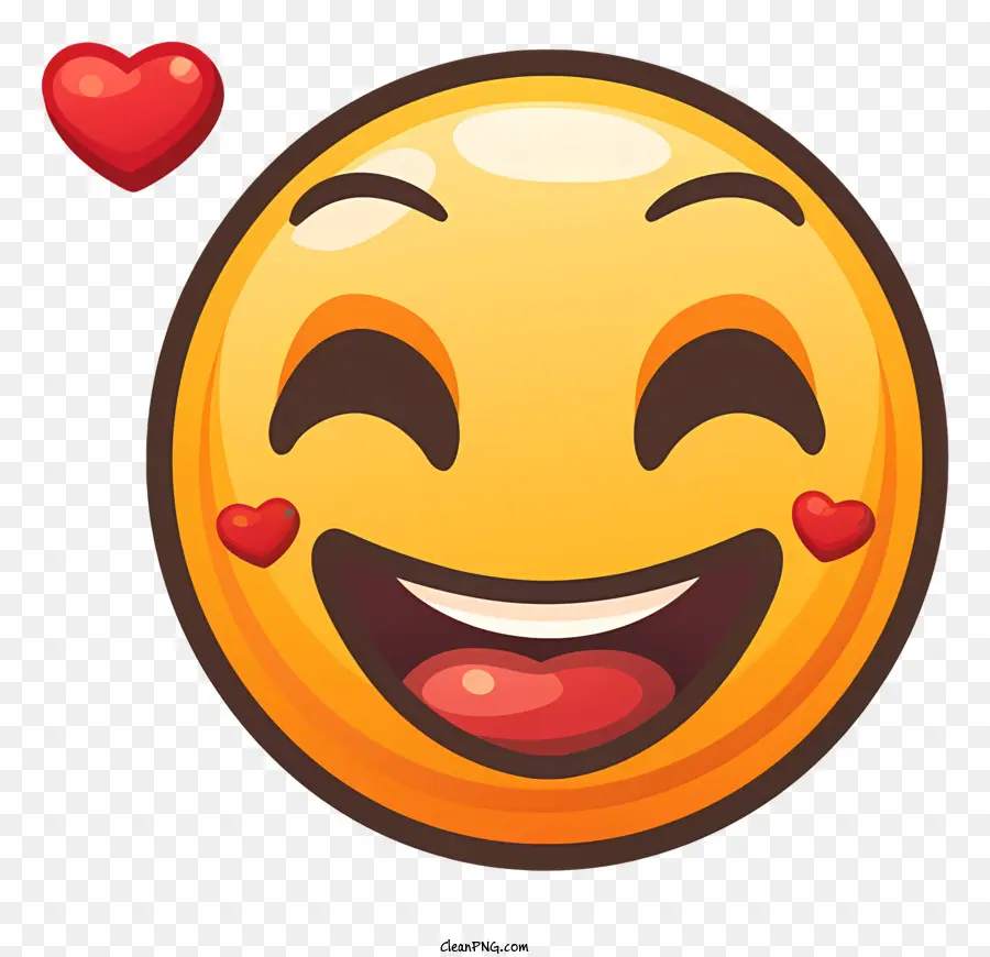 sorriso emoji - Emoji sorridente con gli occhi del cuore su sfondo nero