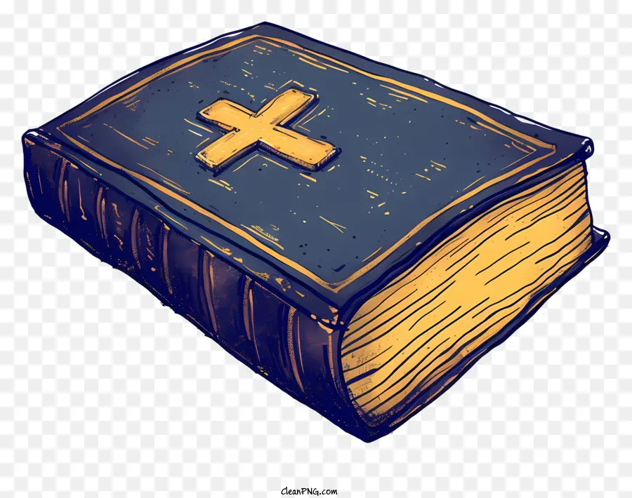 Kreuz symbol - Religiöses Buch mit Blue Cross on Cover