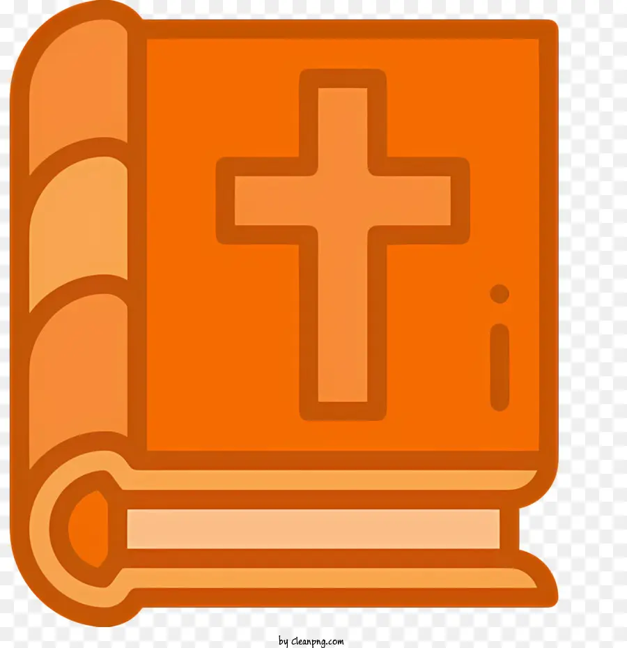 Orange - Öffnen Sie die Bibel mit Kreuz auf schwarzem Hintergrund