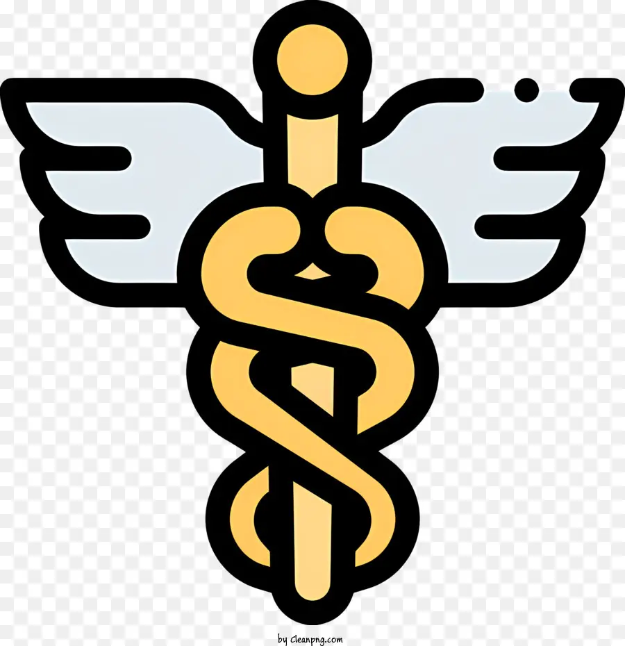 Caduceus Icon Medical Profession Ghealing Medicine Care - Simbolo medico con ali che rappresentano la guarigione