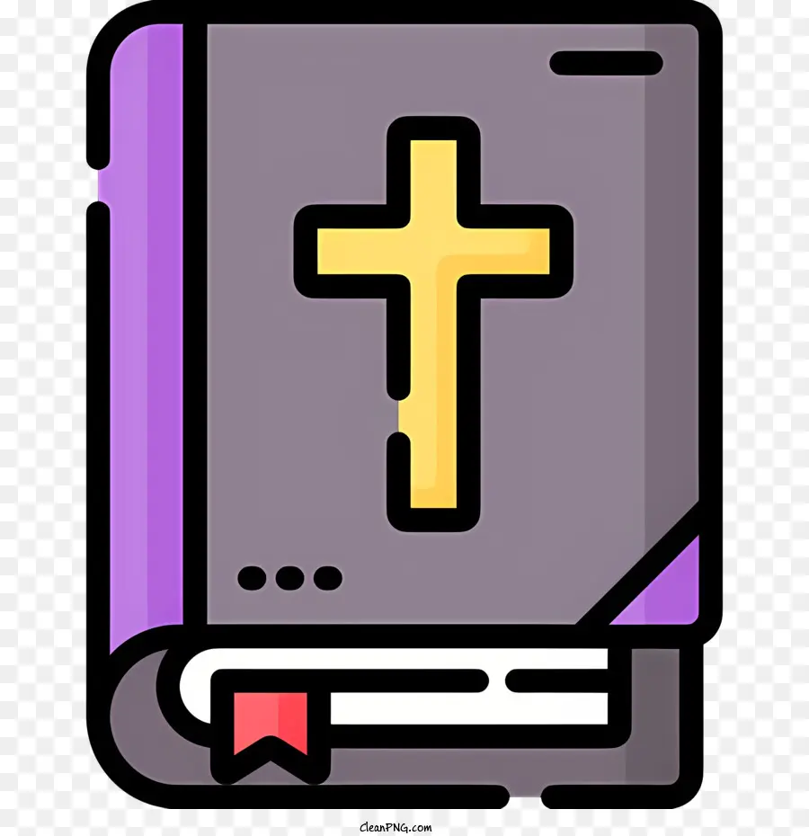 Holy Bible Book Icon Book Cross Purple Gold - Religiöses Buch mit lila Cover und Kreuzung