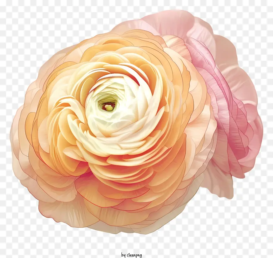 disegno floreale - Rosa con petali di rosa pallido e arancione