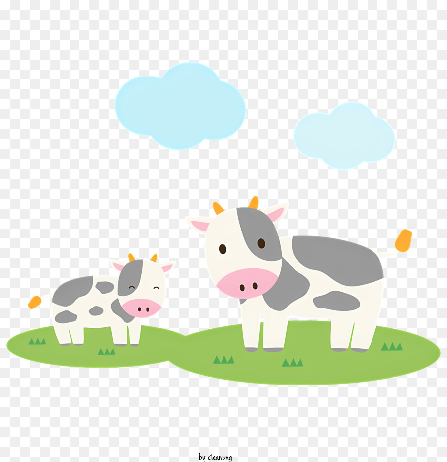 Bò hoạt hình không may là một AI dựa trên văn bản tuy nhiên con bò hoạt hình - Bò và bê, nhân vật hoạt hình thực tế, đứng trên đồng cỏ dưới bầu trời nhiều mây. 
Hình ảnh truyền tải một tâm trạng vui tươi và vui vẻ. 
Cỏ trong đồng cỏ và cơ thể của chúng được mô tả màu xám nhạt, trong khi con bò có hoa văn đen trắng