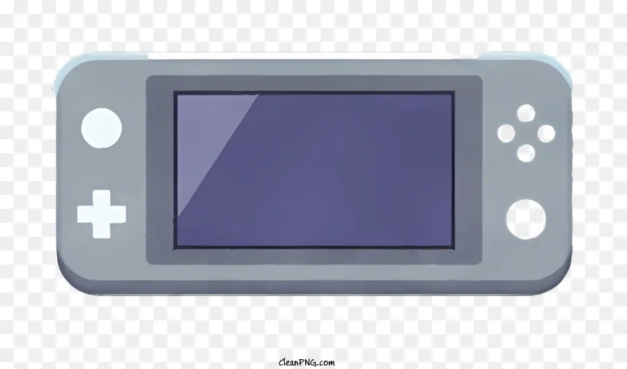 Nintendo Wechseln - Kleine graue Gamingkonsole, blauem Bildschirm, minimalistisches Design, einfach und funktional, 16-Bit