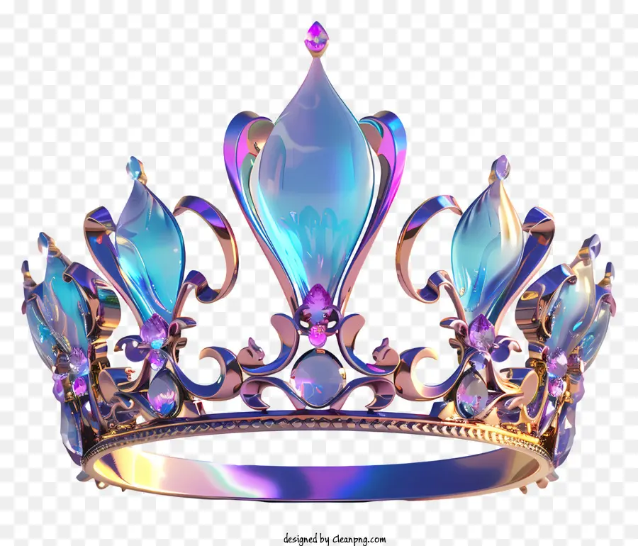 corona - Corona di vetro trasparente con disegni intricati, elegante e sbalorditiva