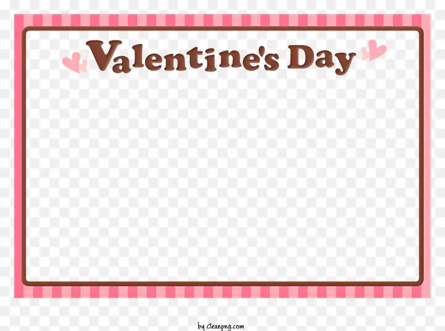Valentinstagsrahmen - Valentinstag Tafelgruß mit rosa Herzen