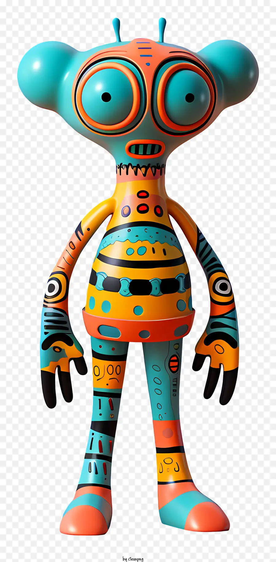 Alien Hominid Creatura aliena Modelli luminosi del corpo colorato testa di grandi dimensioni - Creatura aliena colorata e modellata con testa di grandi dimensioni