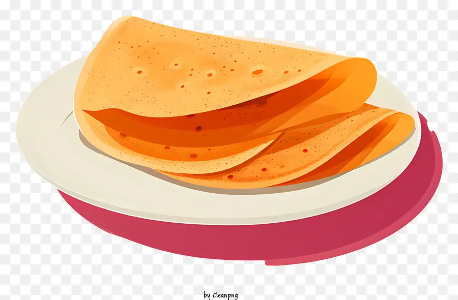 Dosa phẳng bánh mì chapati bơ trắng - Chapati bơ trên một cái đĩa trắng