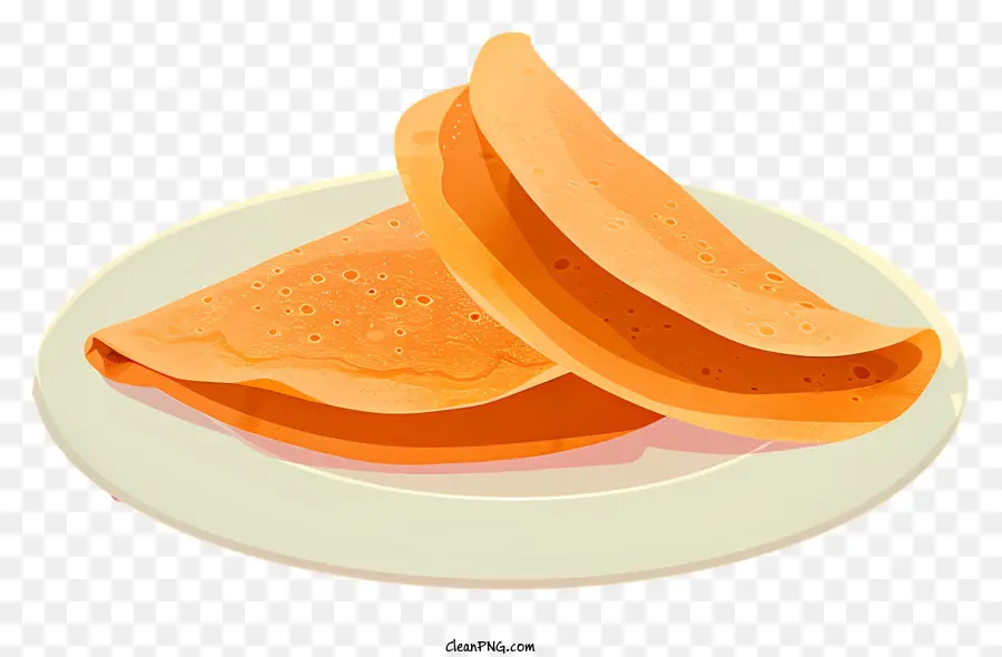 Dosa Pancake Breakfast Food Tấm bơ - Bản vẽ đơn giản của đĩa với bữa sáng bánh kếp