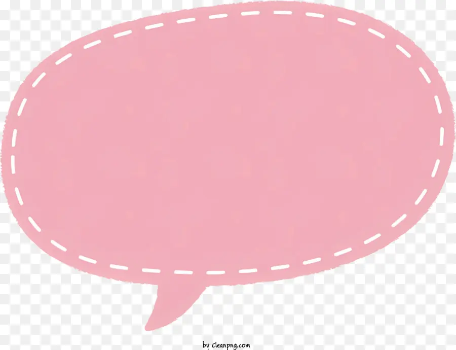 Sprechblase - Rosa Sprachblase mit weißer Ausstattung am Stoff