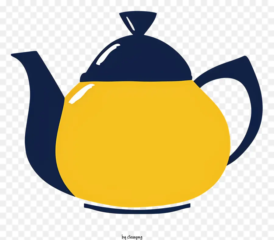 Teekanne gelbe Teekanne Blue Teekanne Teekanne mit schwarzer Hintergrund -Teekanne - Gelbe und blaue Teekanne auf schwarzem Hintergrund