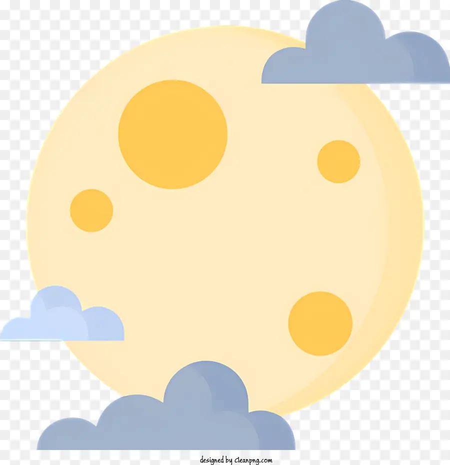 Vollmond - Gelber Mond mit Regenbogen und Wolken