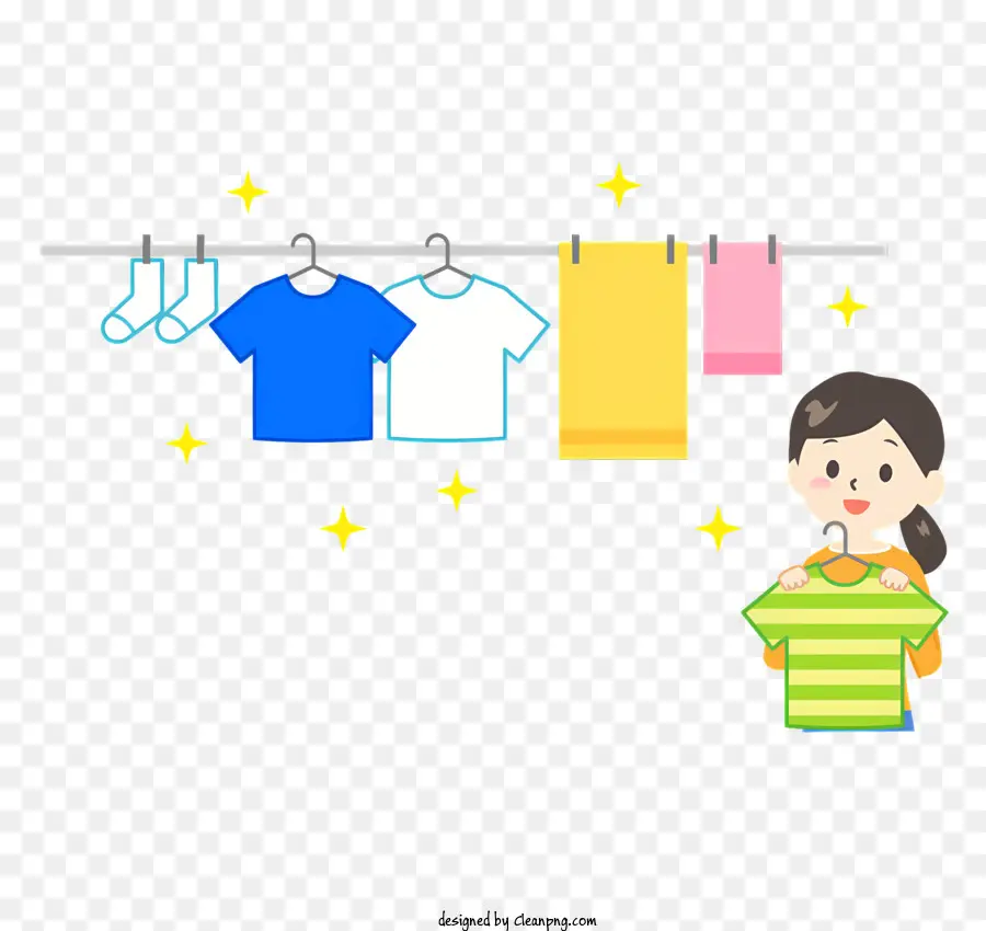 hang clothes to dry clothes line clothing blue background stars