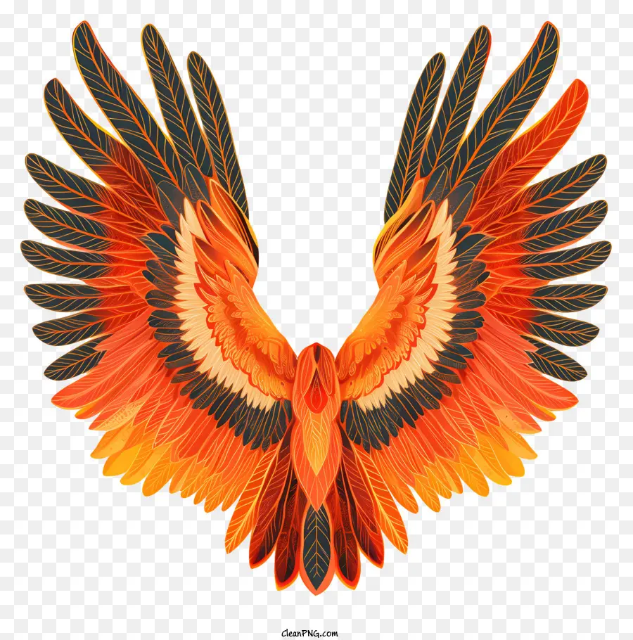 Phoenix Bird - Feuriger roter Phönixvogel fliegt mit offenen Flügeln