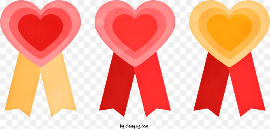 Valentinstagelemente Bänder lieben Bewunderung Symbolik - Drei Bänder symbolisieren Liebe und Bewunderung