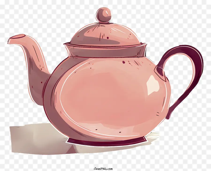 Teekanne rosa Teeküste Küche Brew Tea Porzellan Teekanne - Rosa Porzellantea auf schwarzem Hintergrund