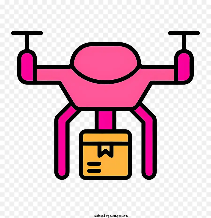 Drohne Lieferung Pink Drohne Spielzeug Lieferung junges Mädchen, das auf dem Boden spielt - Pink Drohne liefert Spielzeug an junges Mädchen