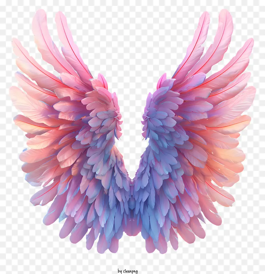 Angel Wings - Rosa und blauer Schmetterlingsflügel in friedlicher Umgebung