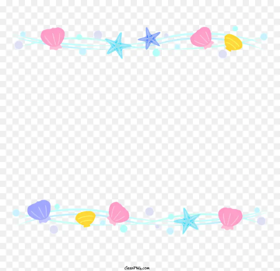 seashell telaio - Cornice floreale con bolle e stelle decorazioni