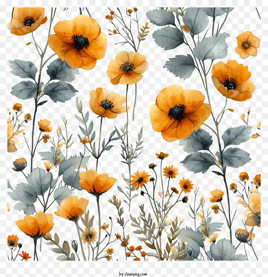 Blumenmusterhintergrund - Schwarz -Weiß -Blumenmuster mit goldenem Zentrum