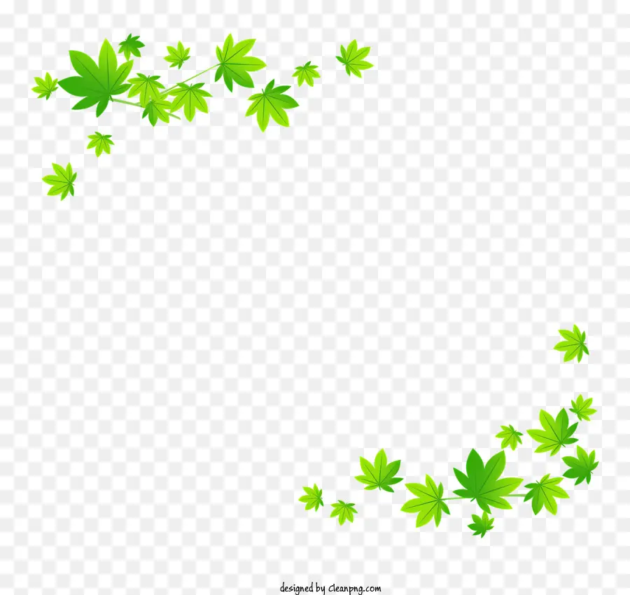 green maple leaf frame green leaves water surface intricate design dynamic and natural