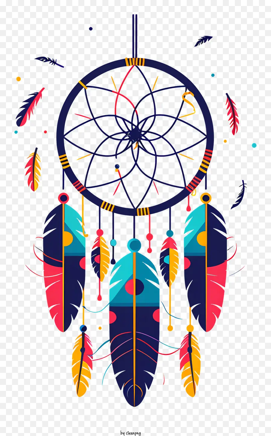 cacciatore di sogni - Catcher da sogno colorato con piume, perline, simboleggia il filtraggio di pensieri negativi e promuove la positività