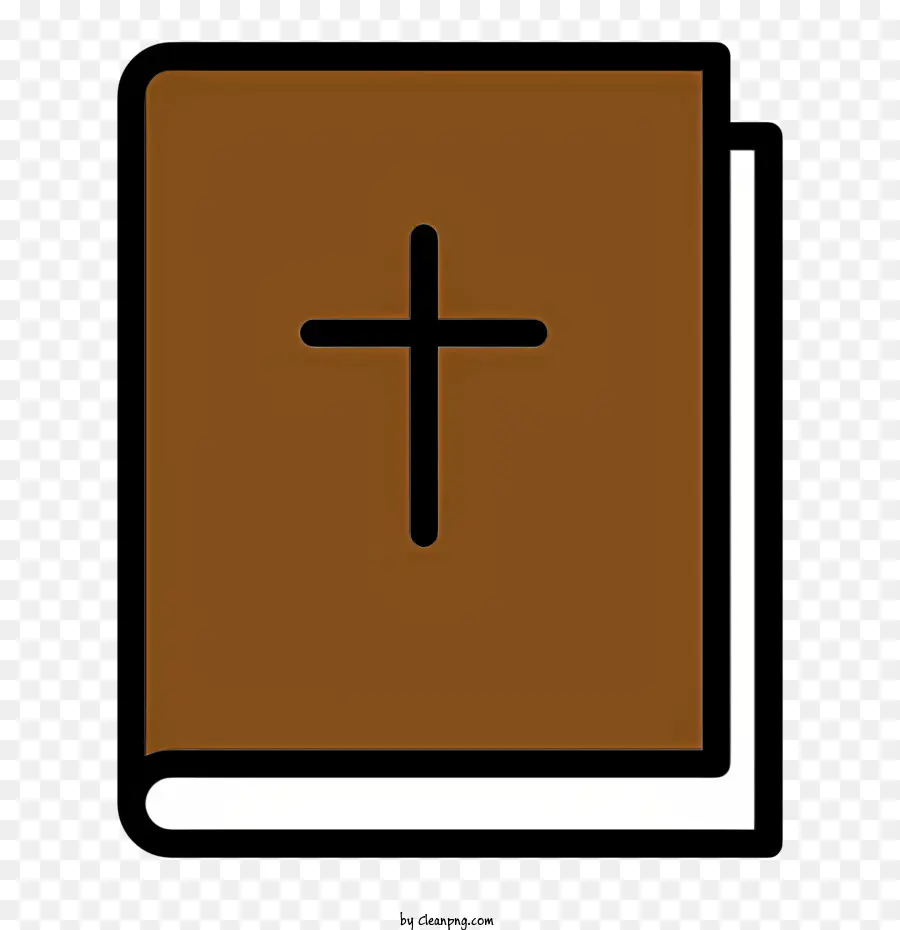 Libro della Bibbia Santa Testo Cross Brown - Libro marrone chiuso con croce in copertina