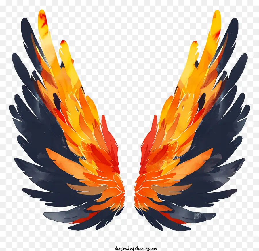 ali di fuoco ali di fuoco ali nere colori fiamma ali leggere - Ali audaci e infuocate realizzate con materiale leggero