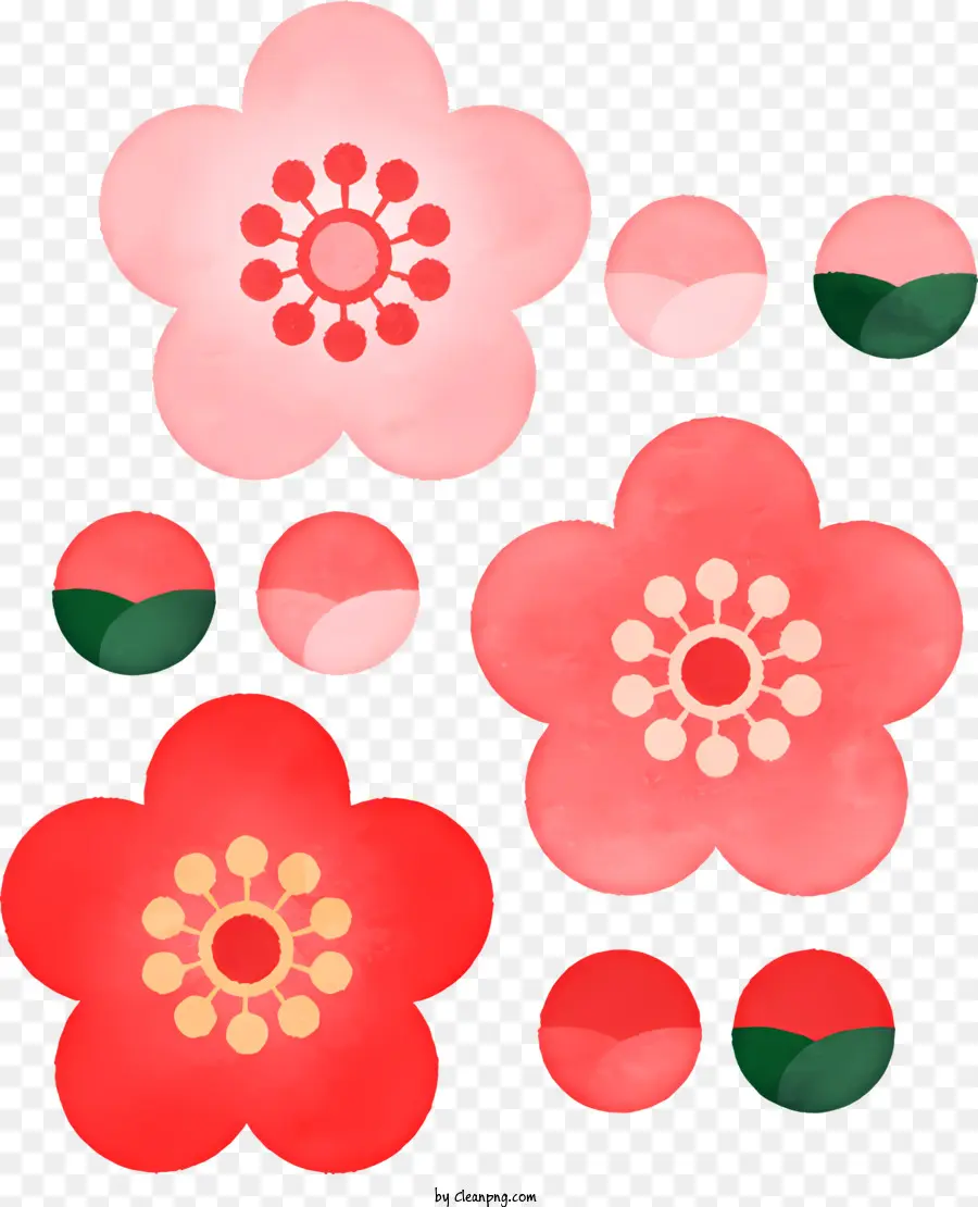 florales Design - Elegante, weibliche Blume mit rosa und grünen Blütenblättern