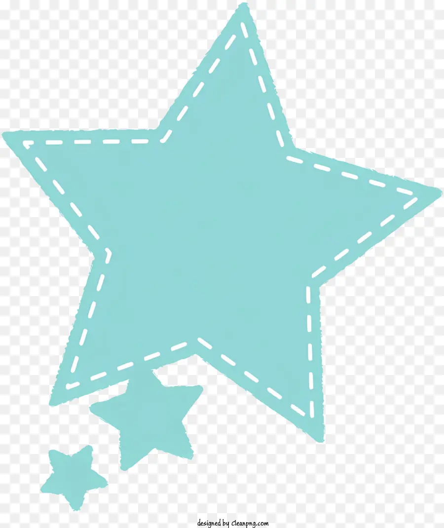 text Blase - Blaue Sternform mit weißem Mittelloch